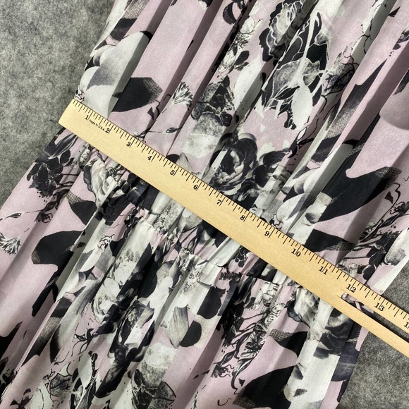 Parker Maxi Dress Small Lilac Purple Floral Print Off The Shoulder Short Sleeve - Picture 6 of 9